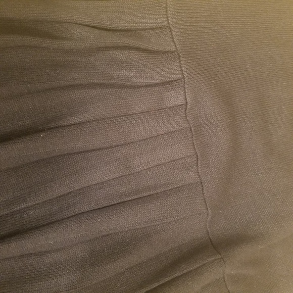 Vintage 80s Black Knit Pleated Midi Skirt - Picture 2 of 4